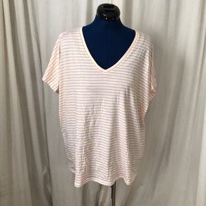 NWT Calvin Klein Jeans white T yellow stripes szXL